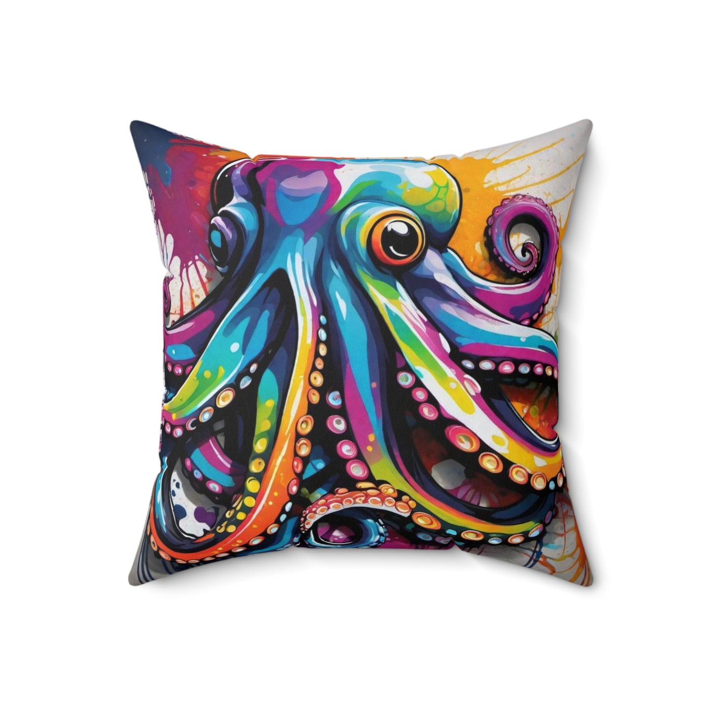 Octopus Graffiti Square Pillow