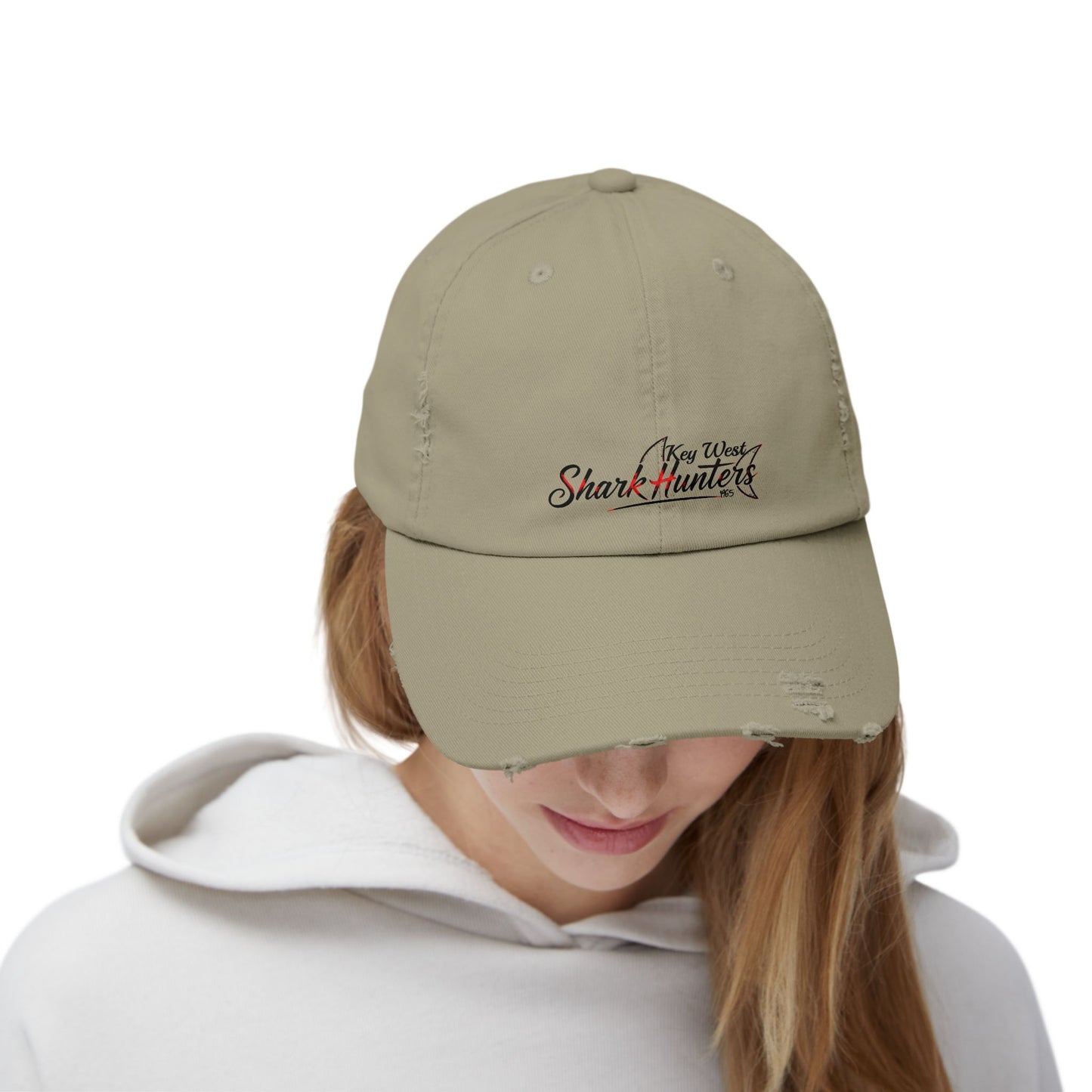 Key West Shark Hunters-Unisex Distressed Cap