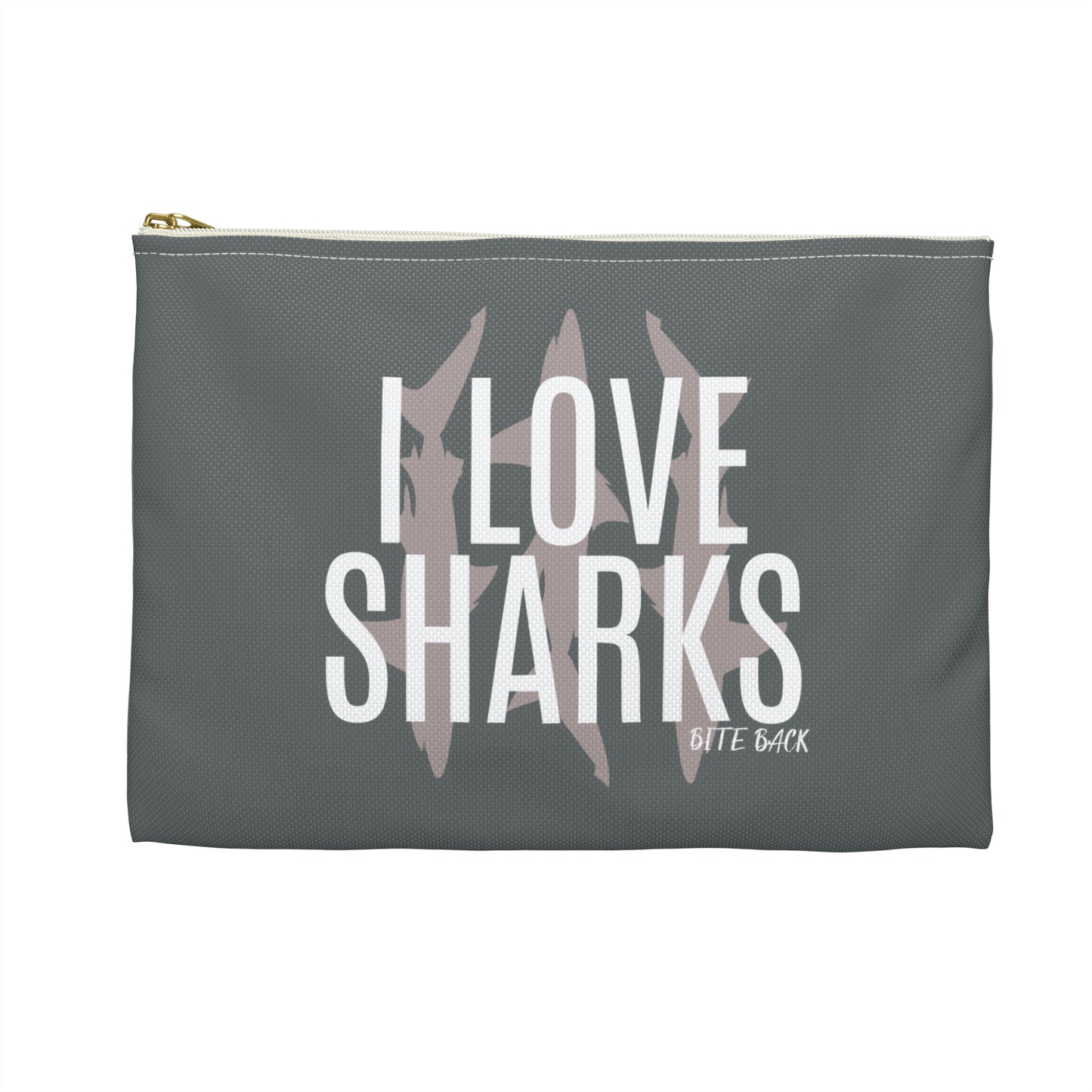 Shark Lover Accessory Pouch | Cute Storage Bag for Travel, Gifts for Marine Life Enthusiasts, Ocean Decor, Makeup Bag, School Supplies