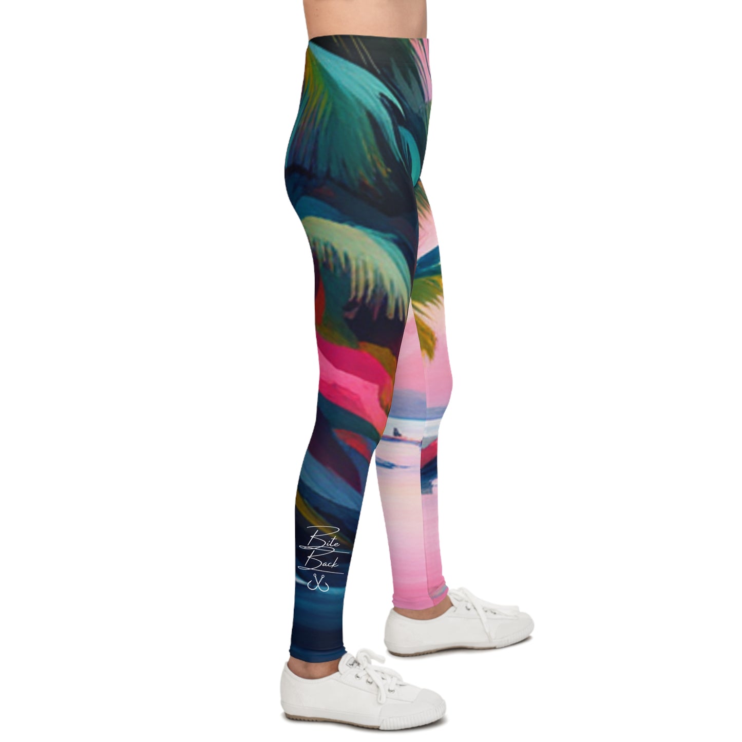 Palm Tree Pink Youth Leggings