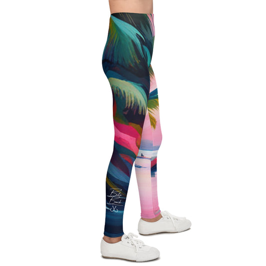 Palm Tree Pink Youth Leggings