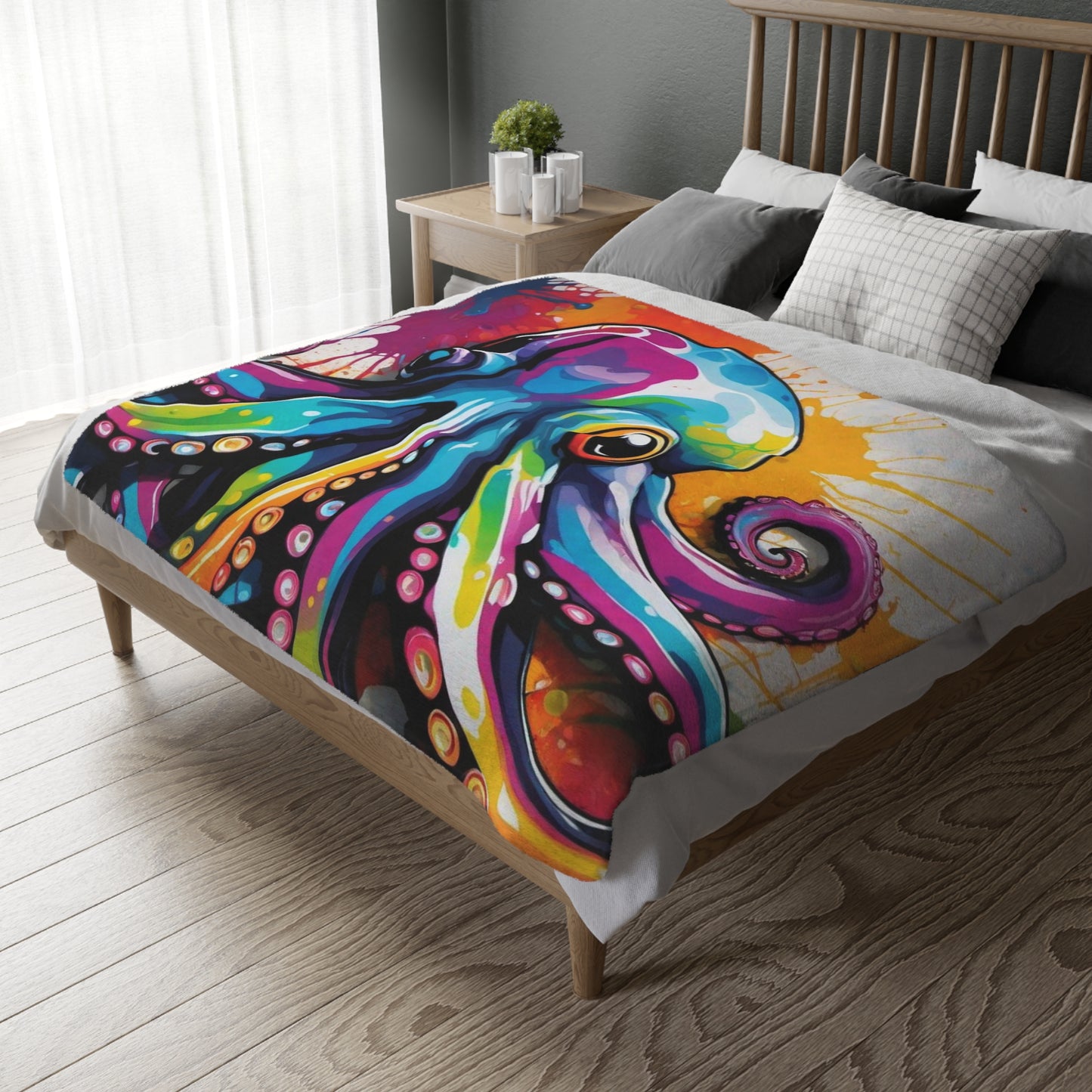 Octopus Velveteen Minky Blanket