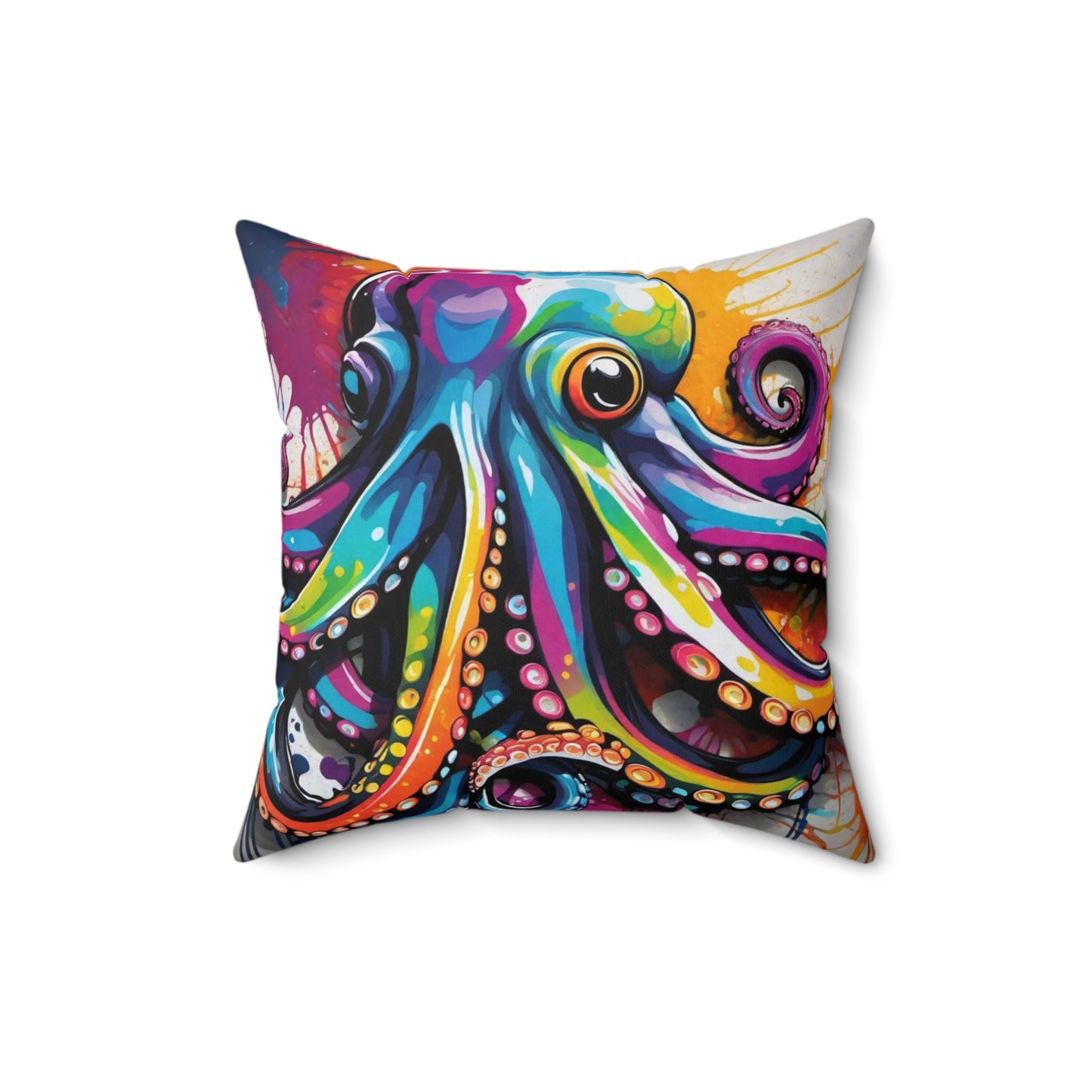 Octopus Graffiti Square Pillow