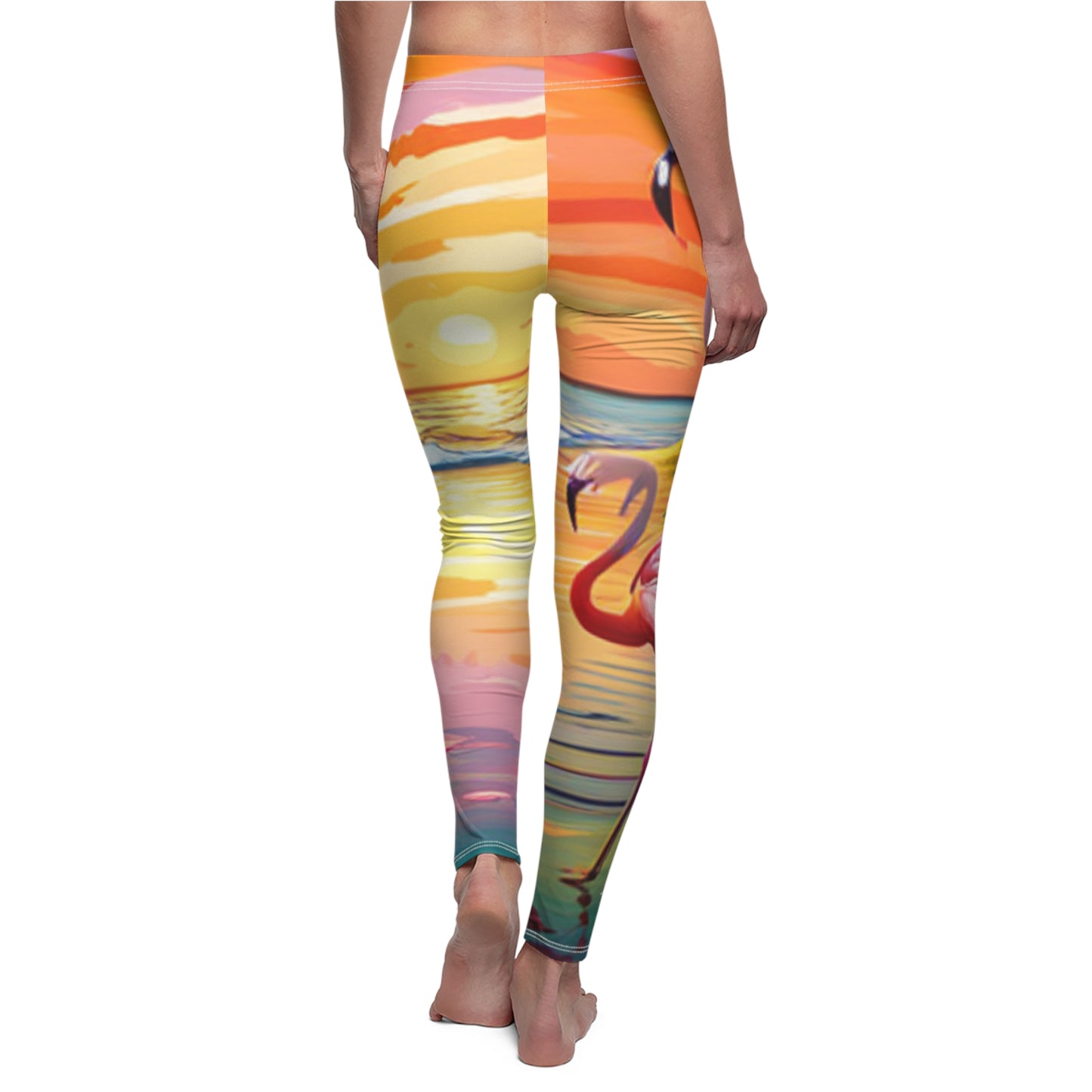 Flamingos at Dawn Casual Leggings