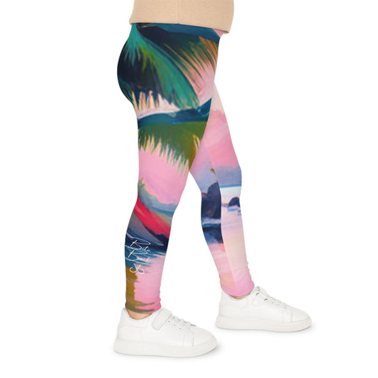 Palm tree pink Kids Leggings