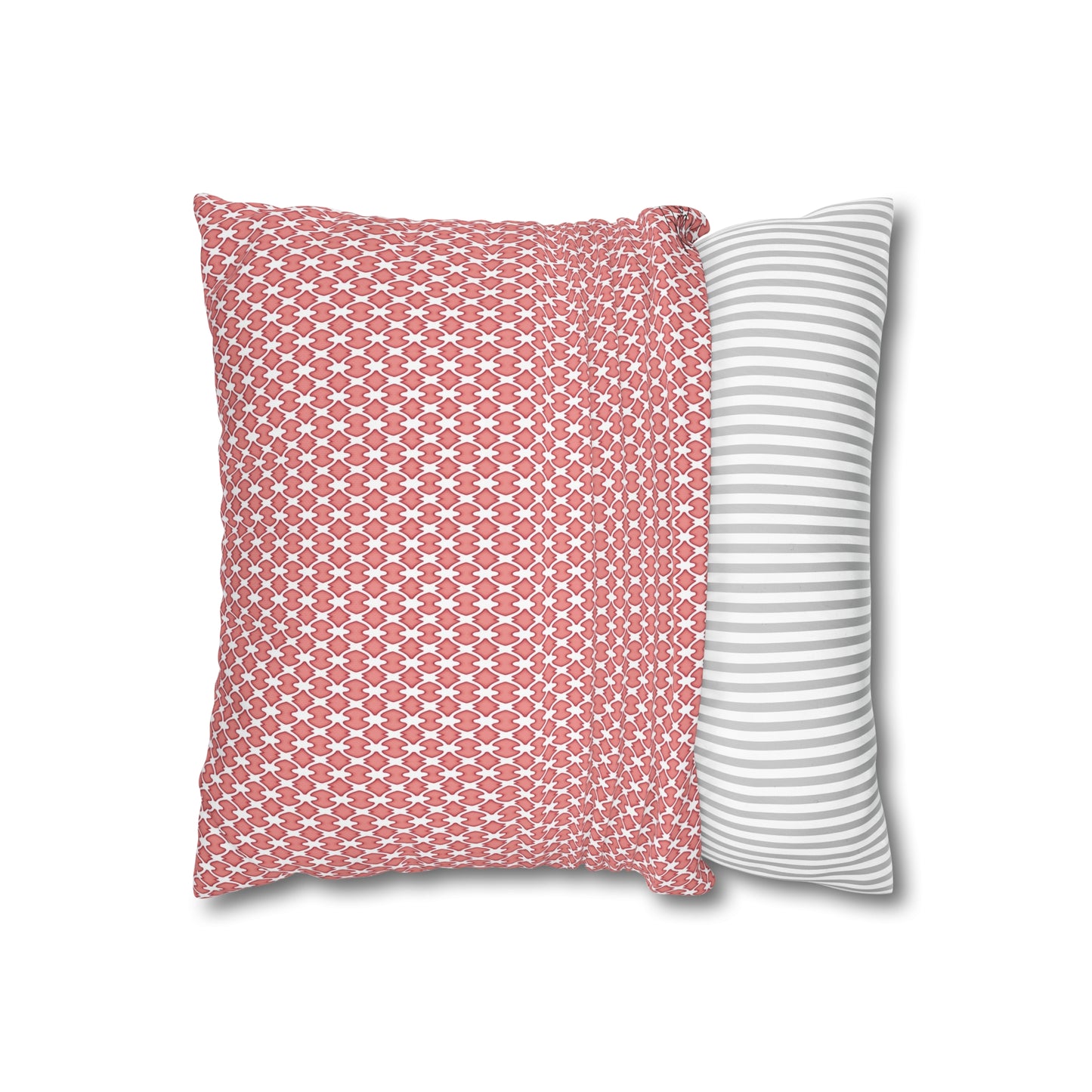 Pink Lattice Canvas Pillowcase