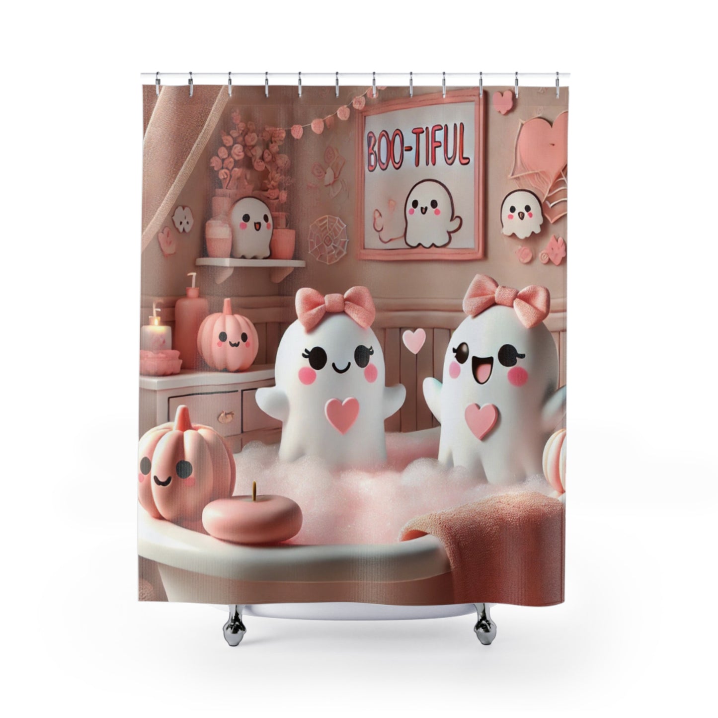 Girls Halloween Shower Curtain