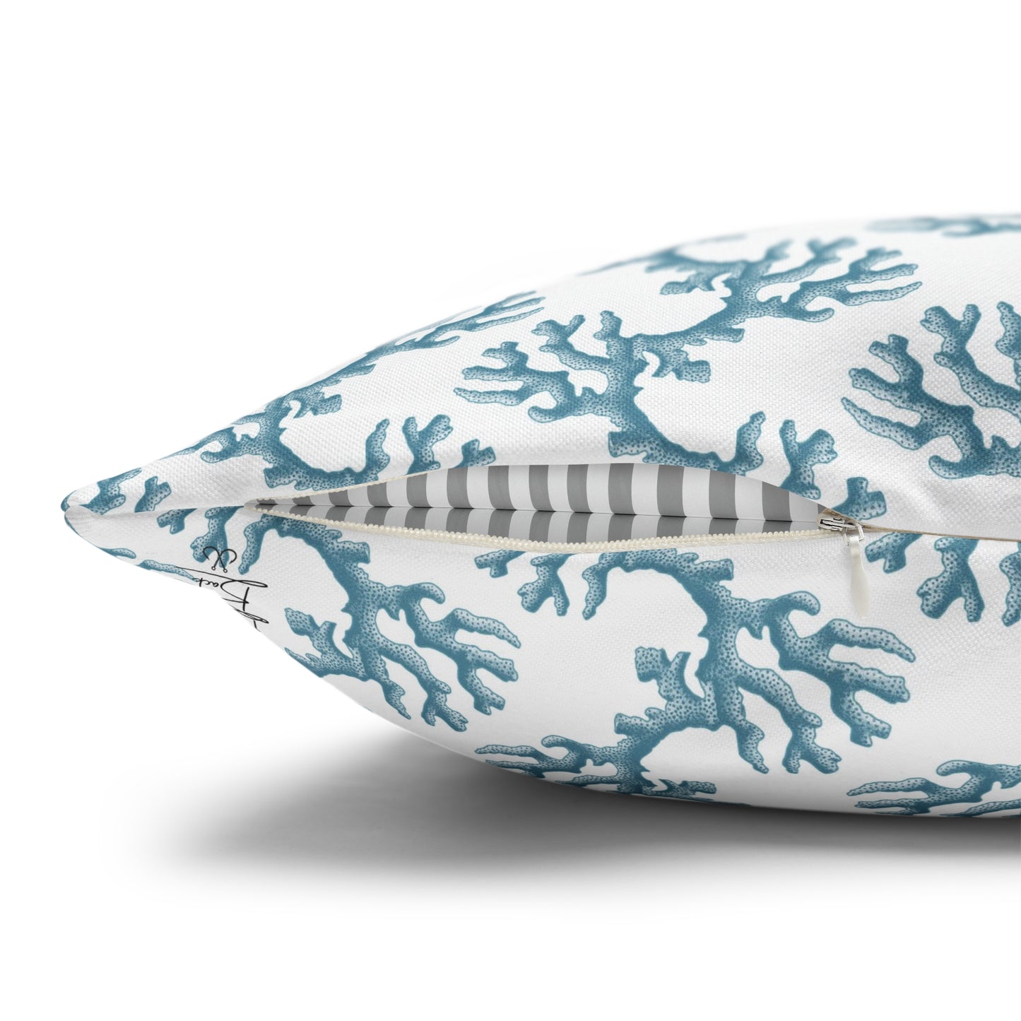 Blue Coral II Canvas Pillowcase