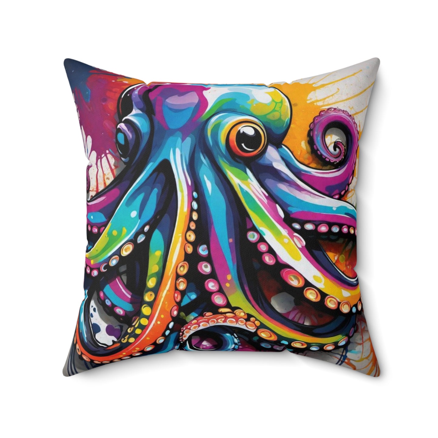 Octopus Graffiti Square Pillow