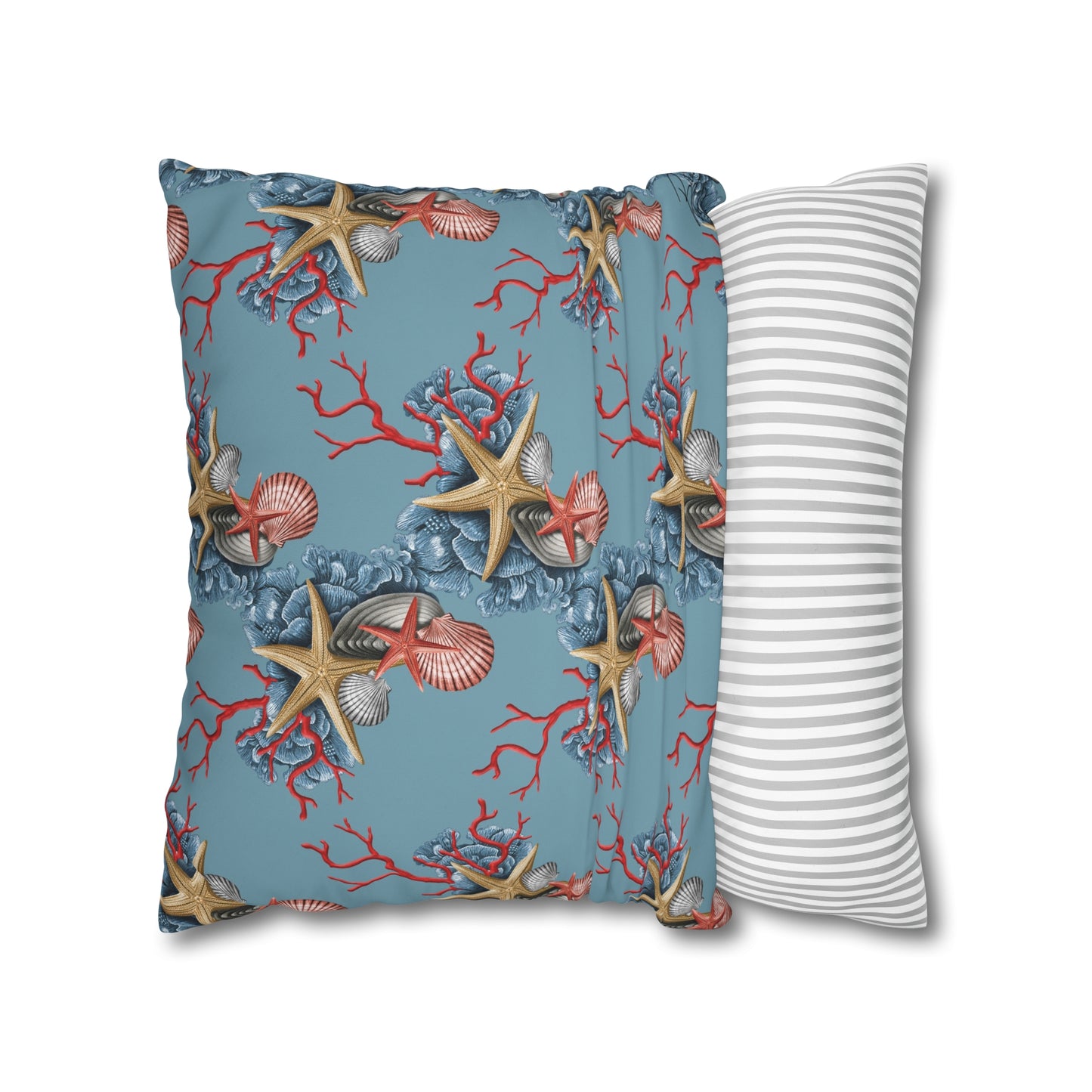 Coral, Starfish and Shells Canvas Pillowcase