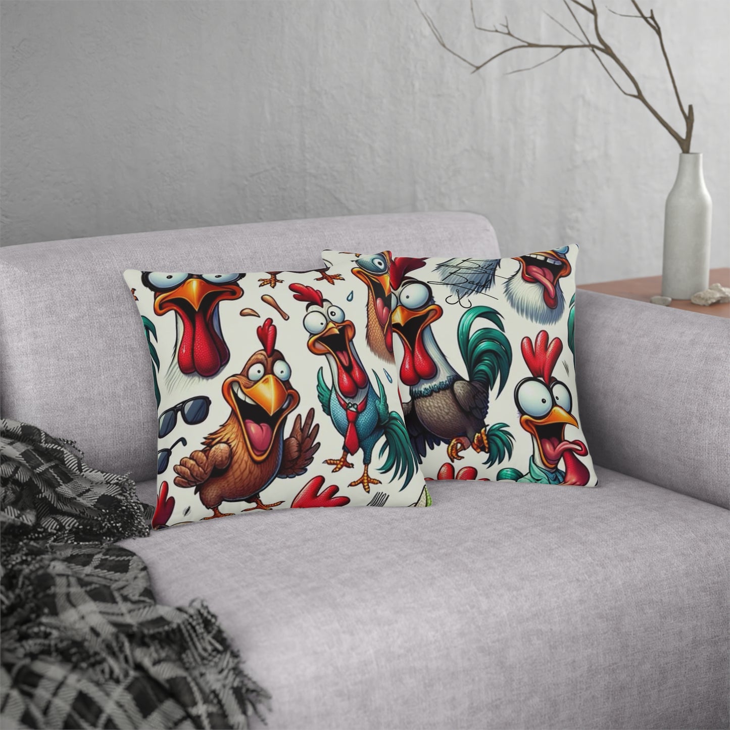 Crazy Roosters Waterproof Pillows