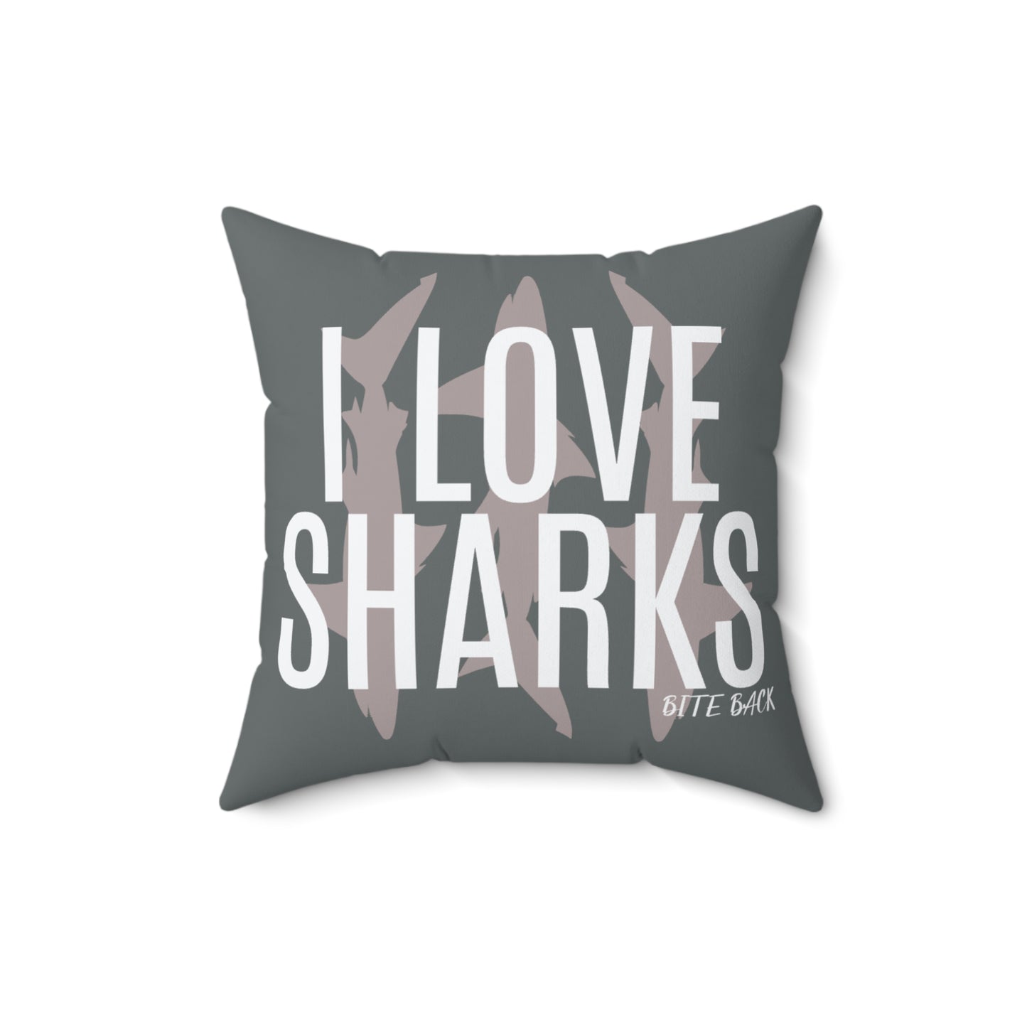 I Love Sharks Square Pillow