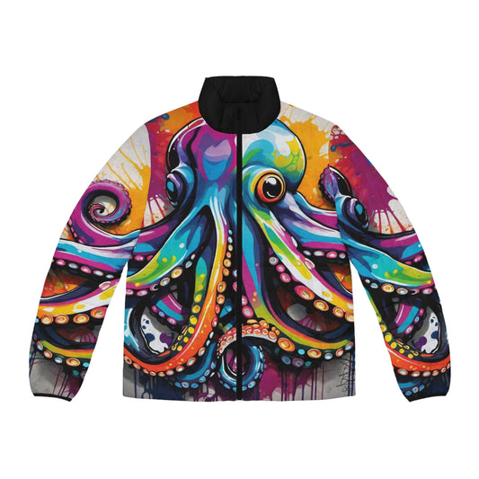 Octopus Graffiti Men's Puffer Jacket