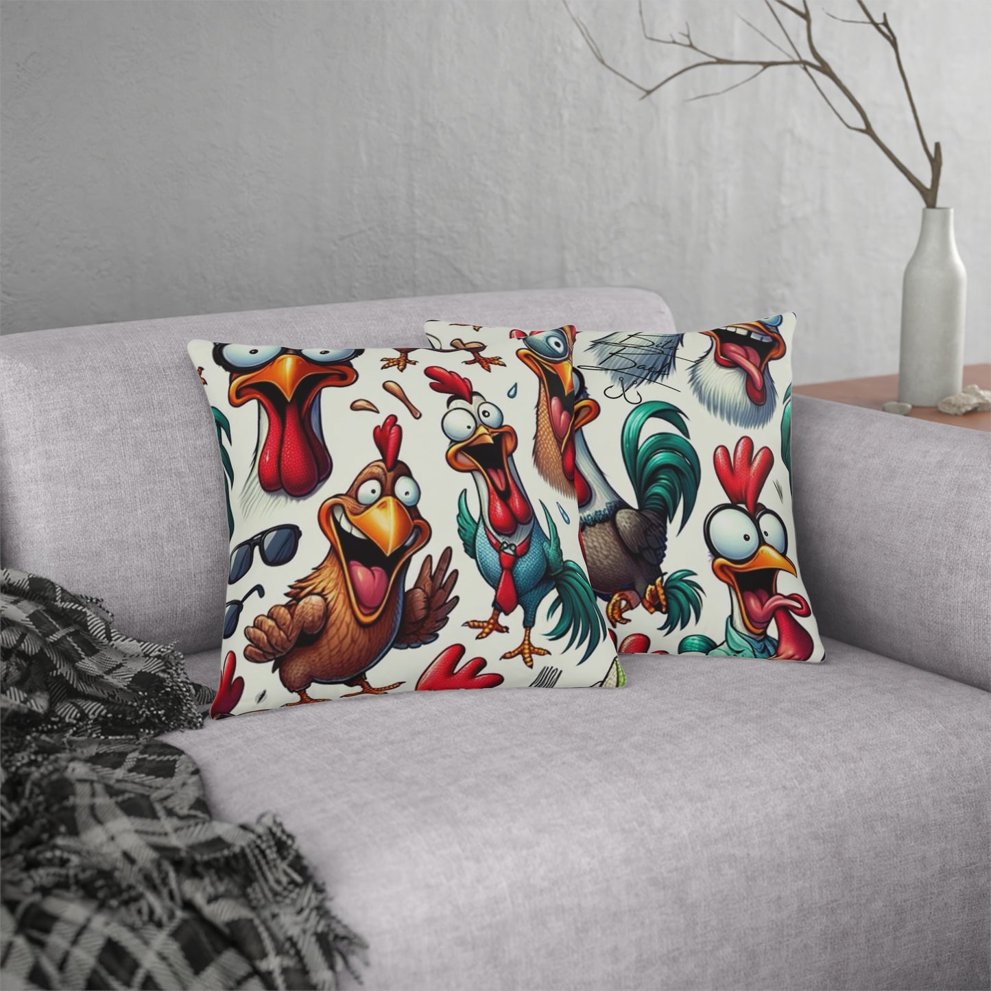 Crazy Roosters Waterproof Pillows