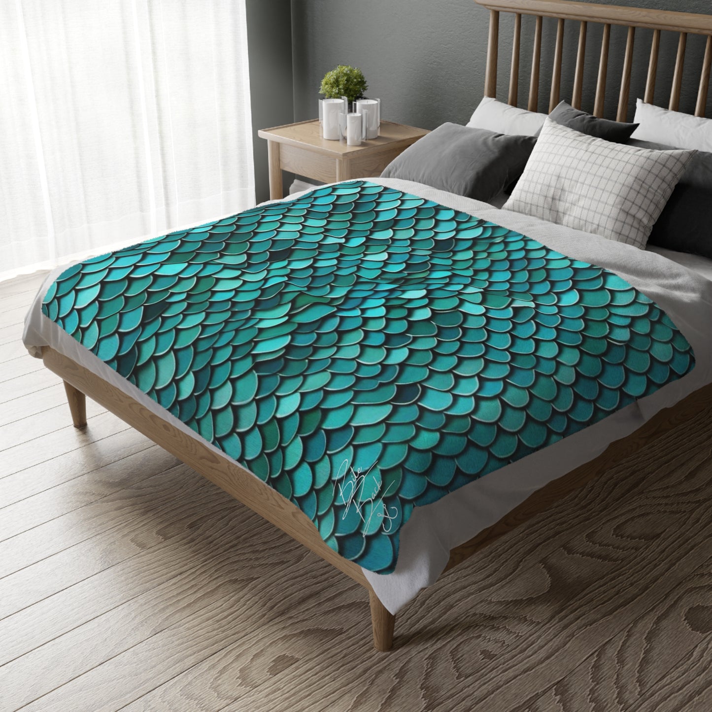 Scales Velveteen Minky Blanket (Two-sided print)