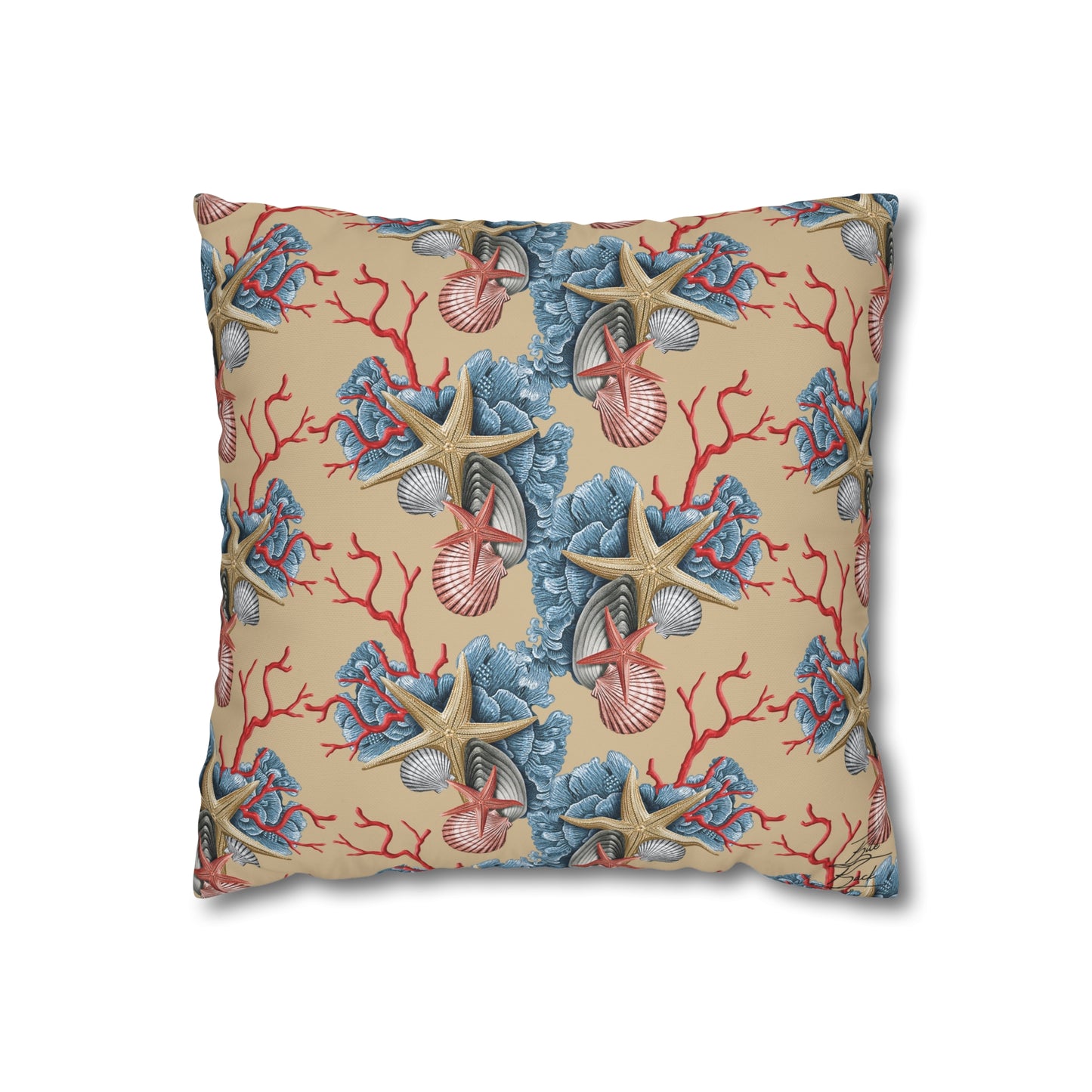 Shells & Coral Canvas Pillowcase