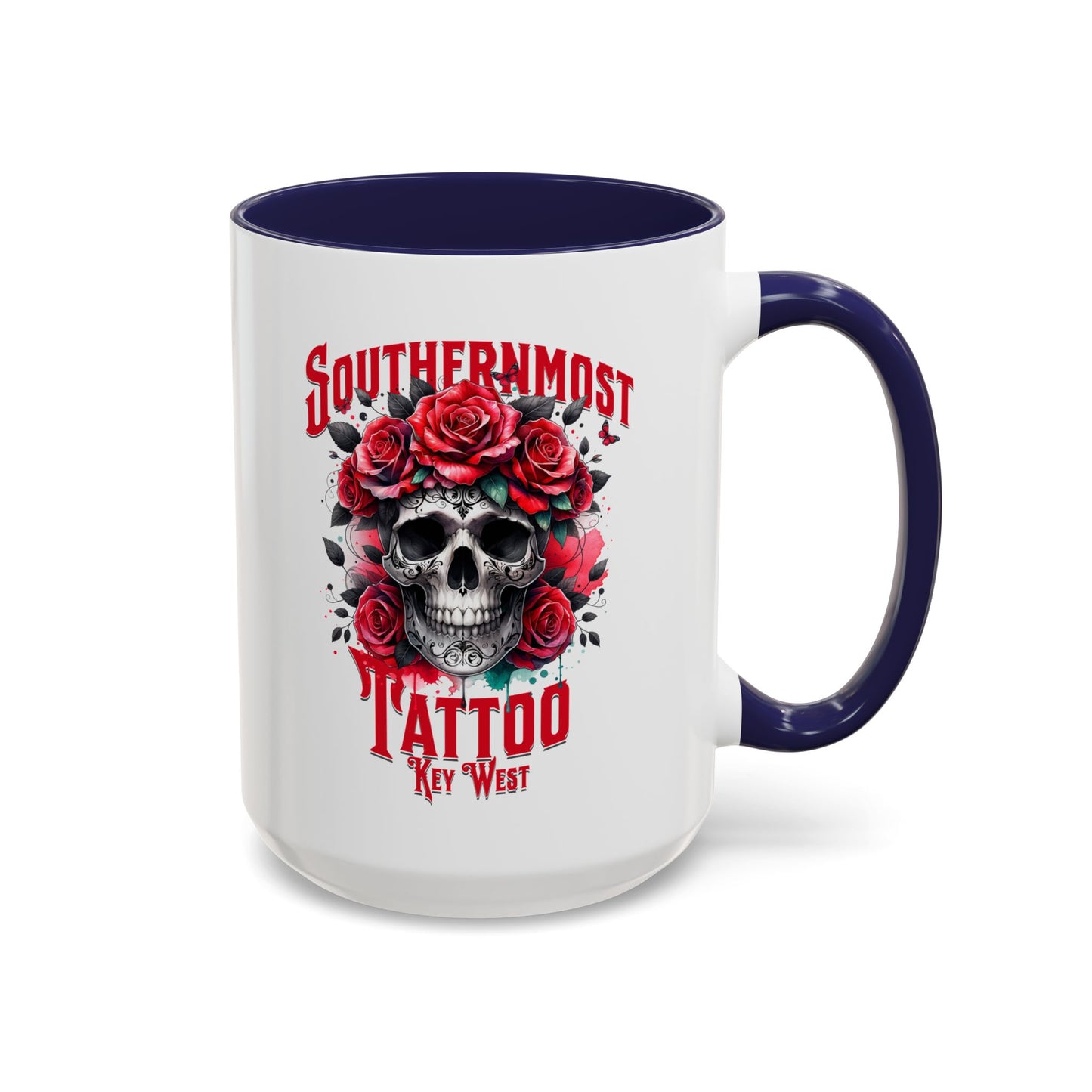 Skull and Roses Coffee Mug | Southernmost Tattoo | Perfect Gift for Tattoo Lovers