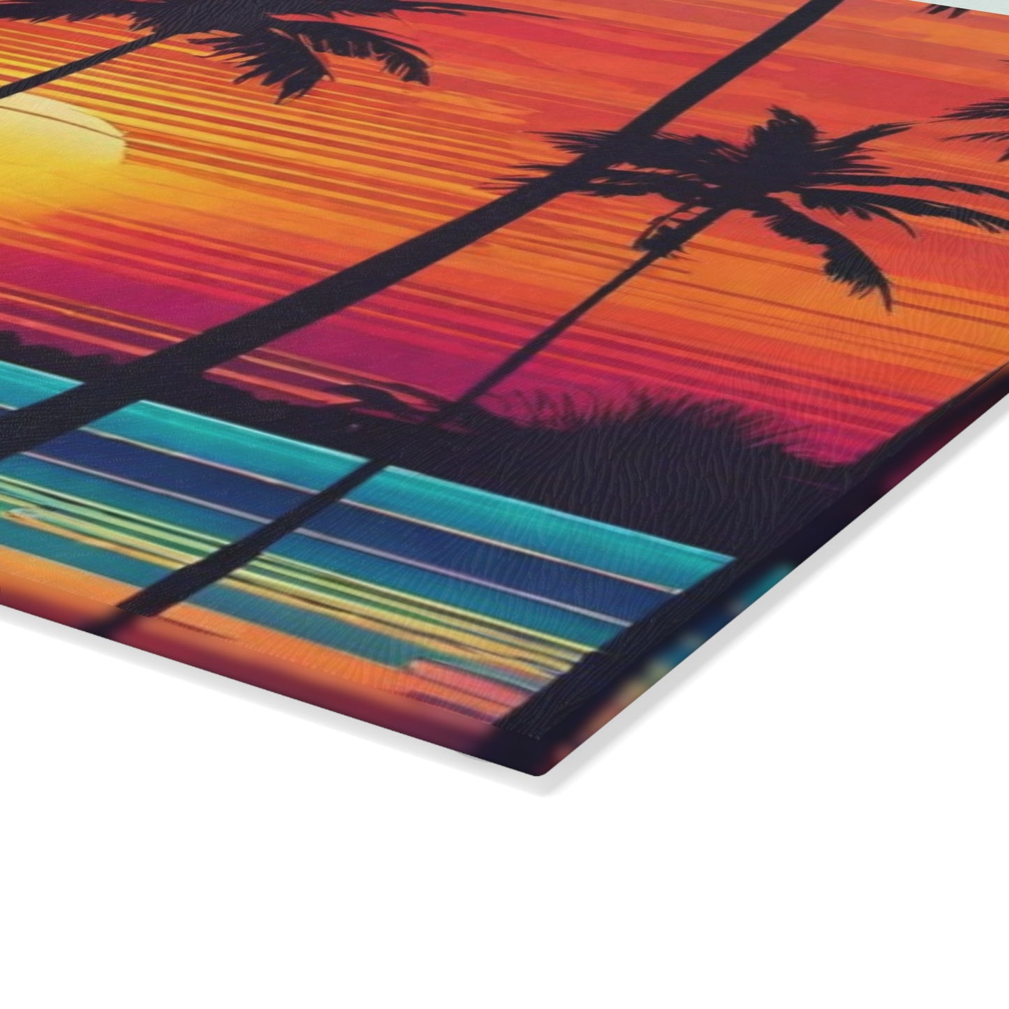 Tropical Sunset Glass Cutting Board