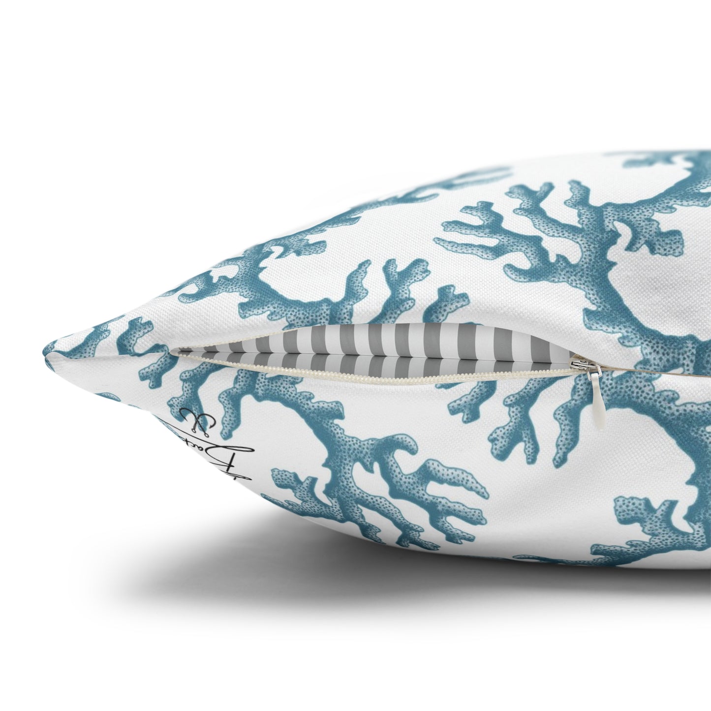 Blue Coral II Canvas Pillowcase