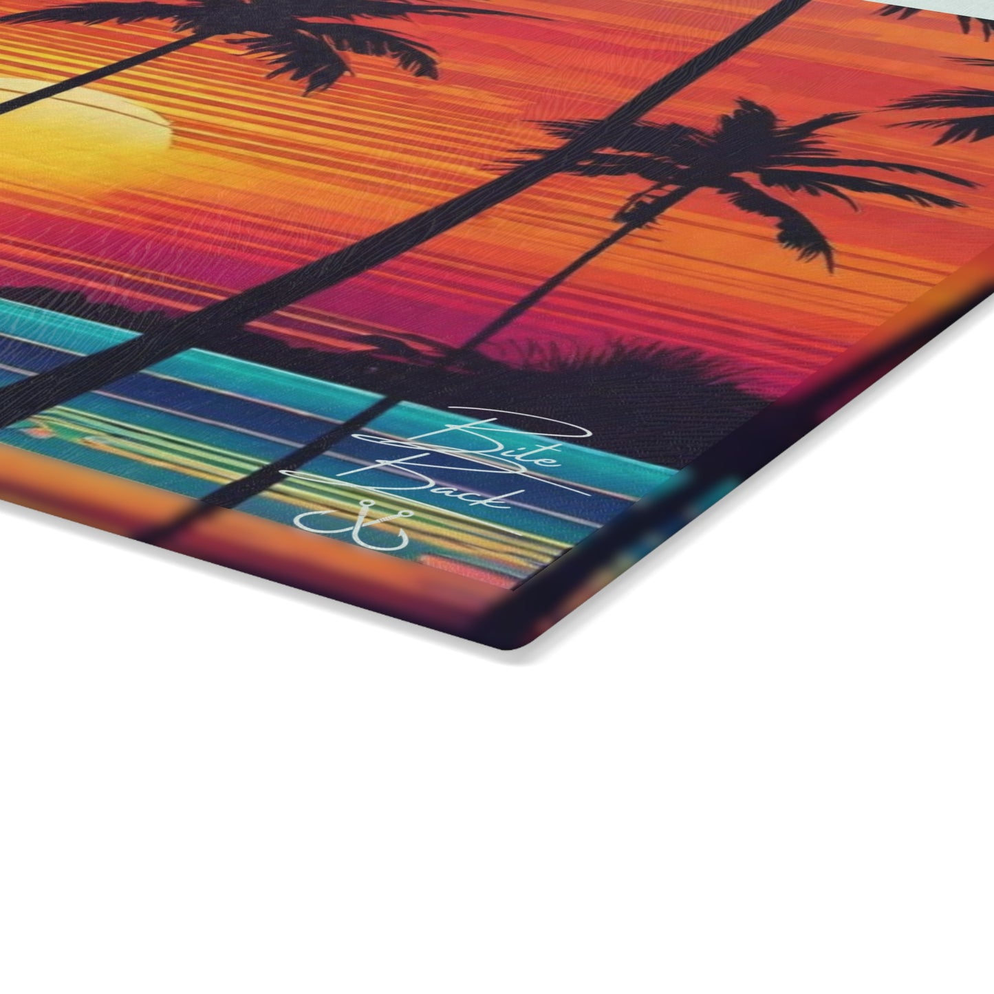 Tropical Sunset Glass Cutting Board
