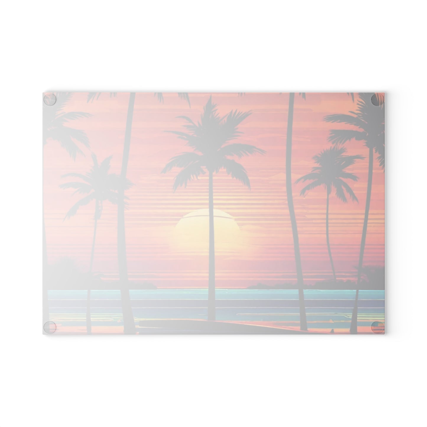 Tropical Sunset Glass Cutting Board