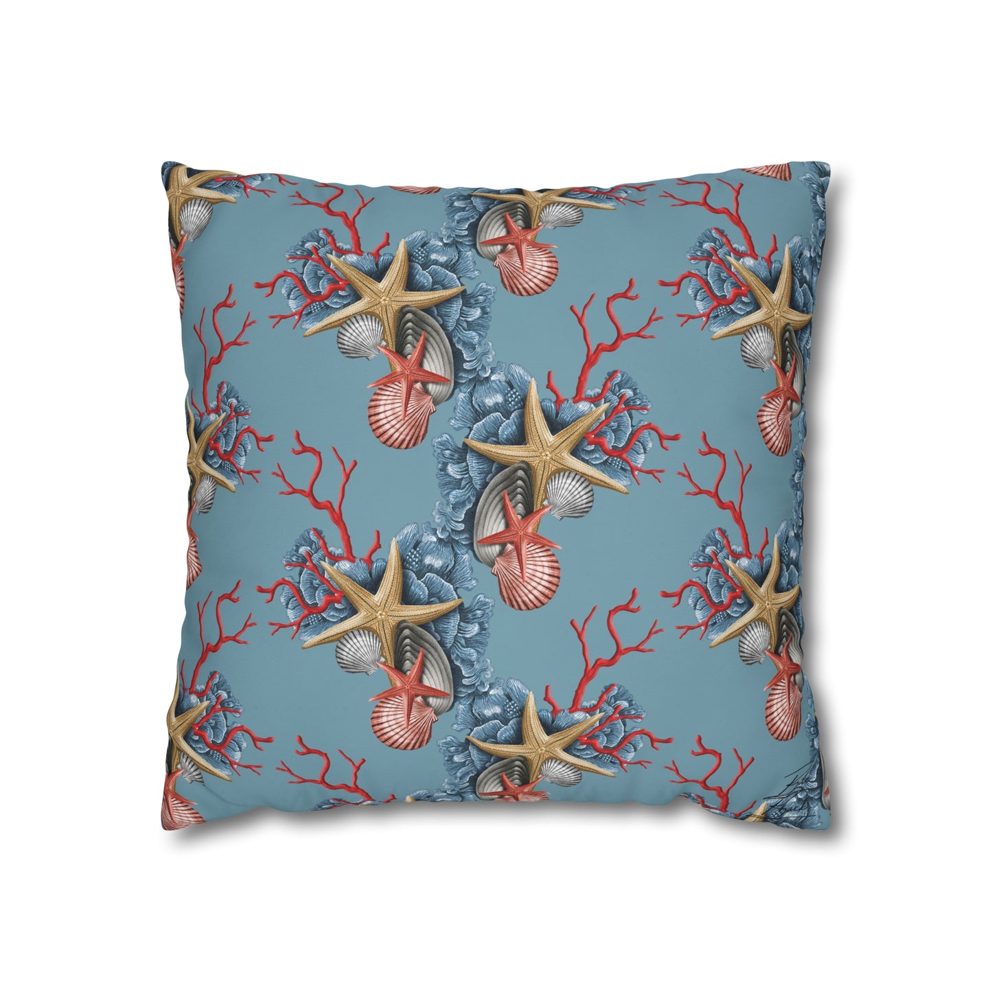Coral, Starfish and Shells Canvas Pillowcase