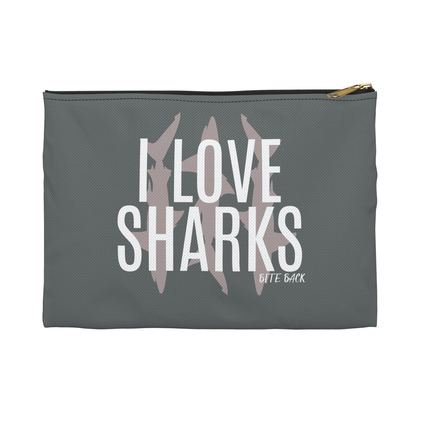 Shark Lover Accessory Pouch | Cute Storage Bag for Travel, Gifts for Marine Life Enthusiasts, Ocean Decor, Makeup Bag, School Supplies
