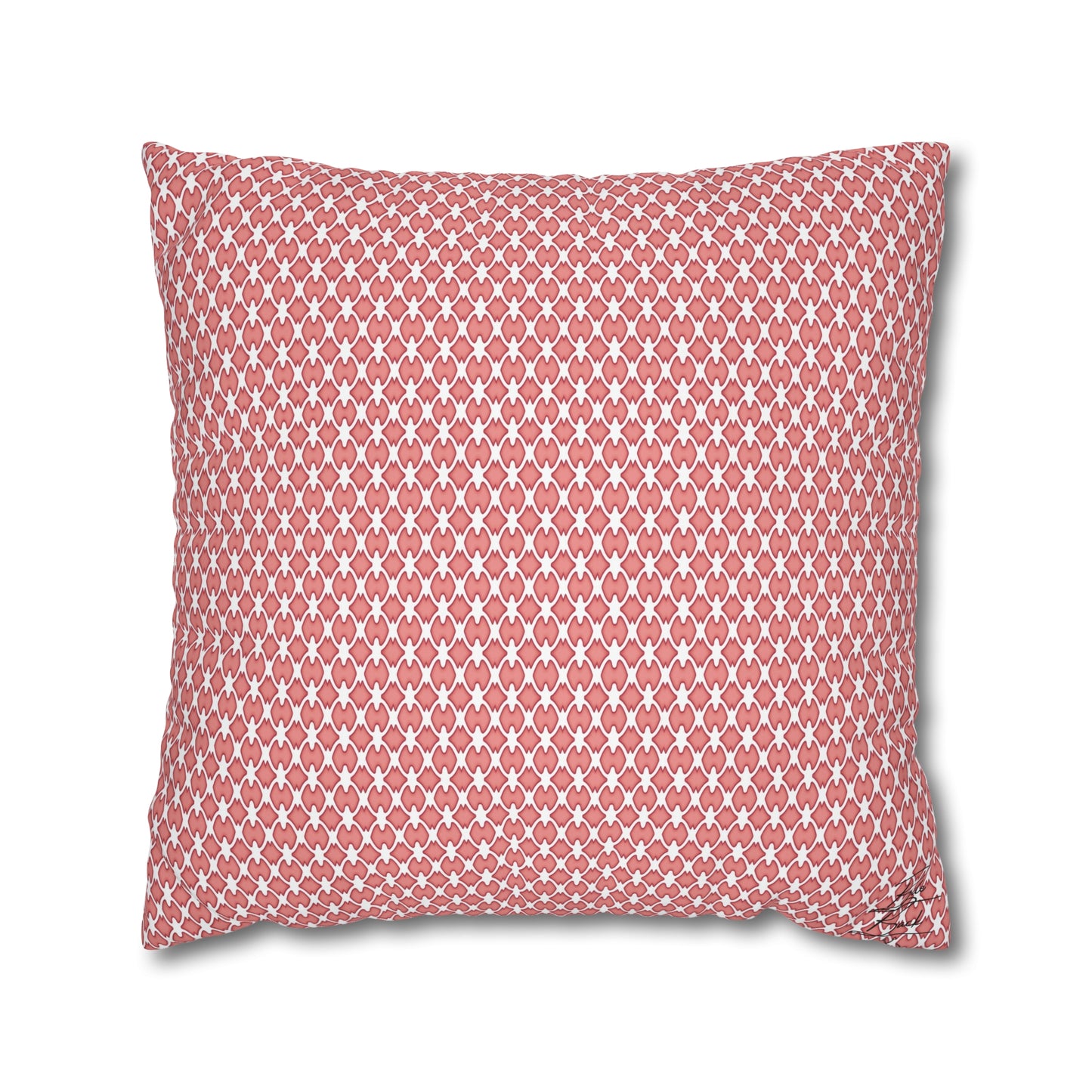 Pink Lattice Canvas Pillowcase