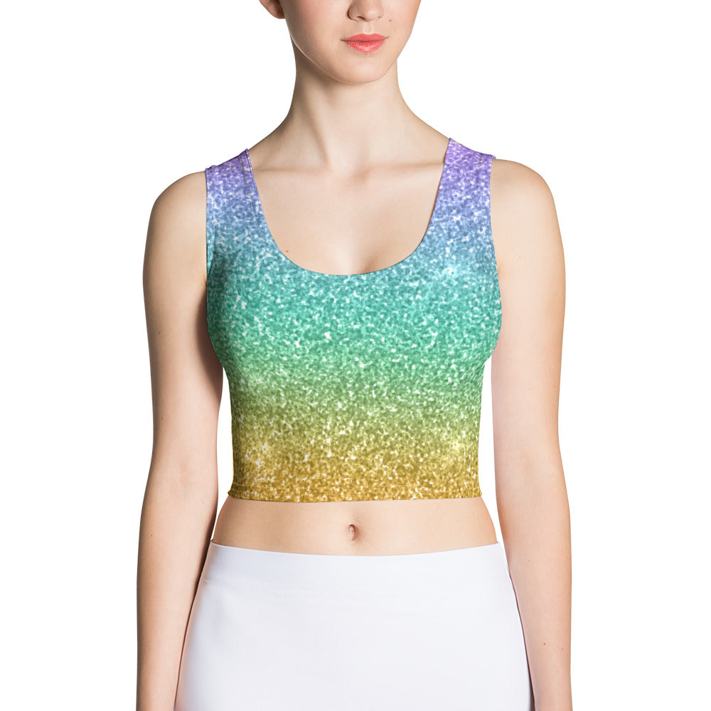 Tropical Sunset Glitz Crop Top