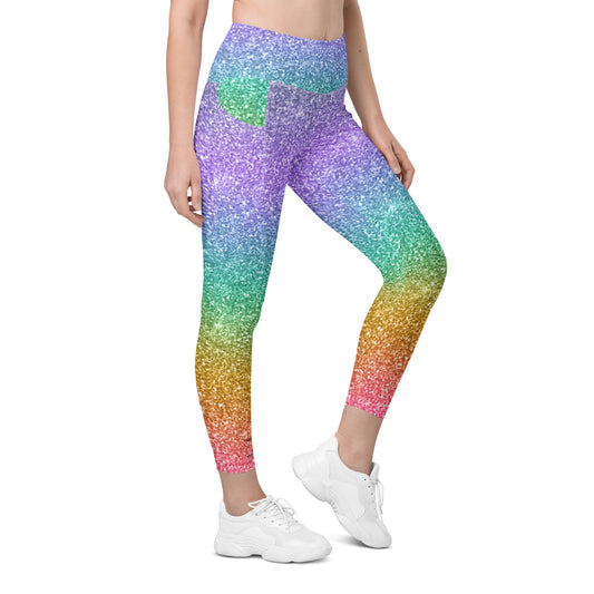 Tropical Sunset Glitz Leggings with pockets
