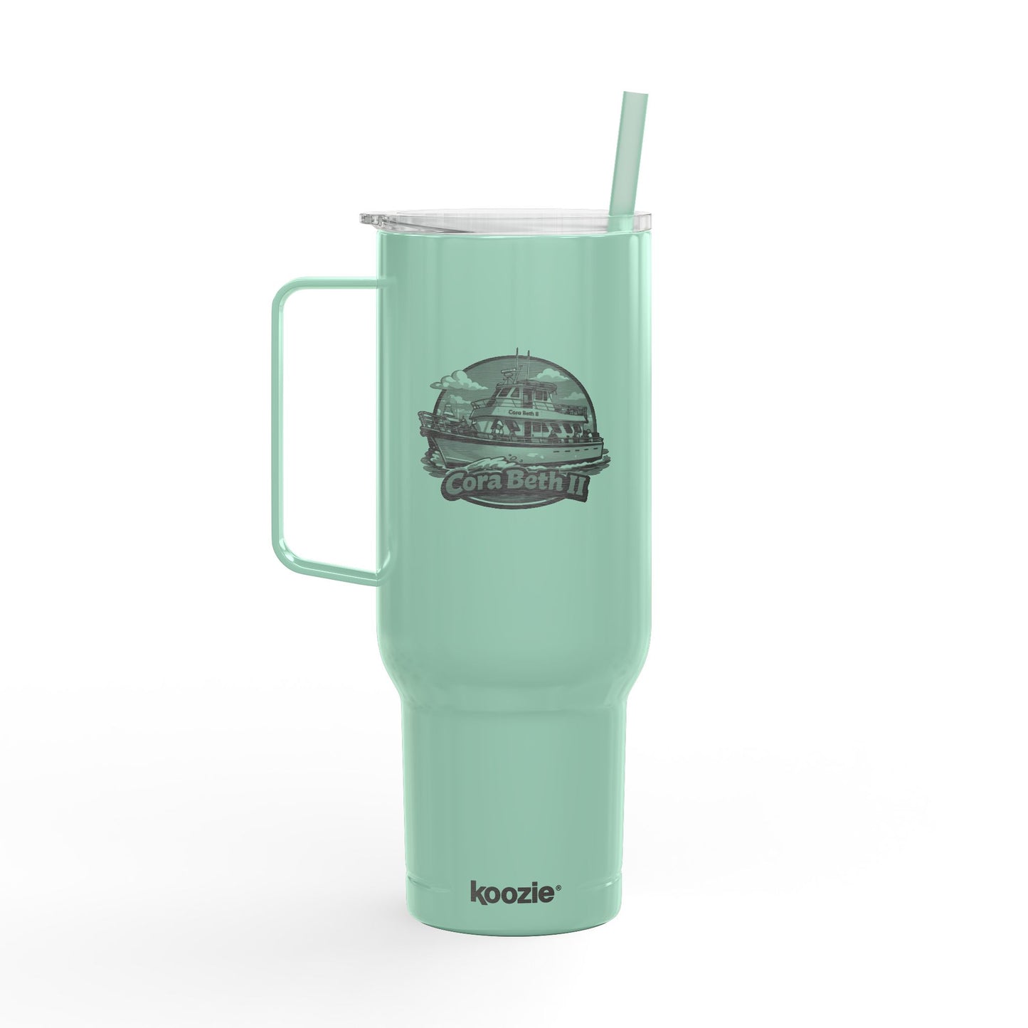 40oz Insulated Tumbler with Lid & Handle — Personalized Engraved Scenic Design (Cora Beth)