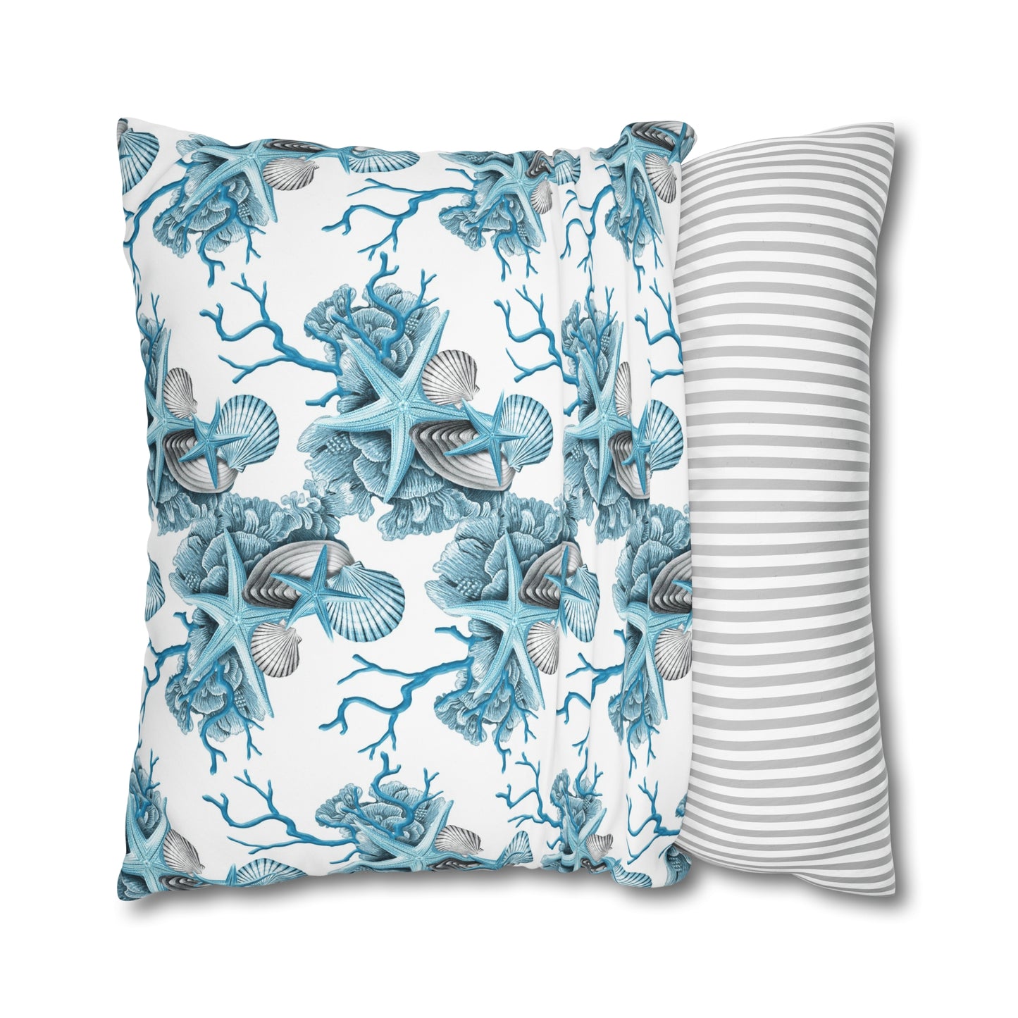 Blue Coral Canvas Pillowcase