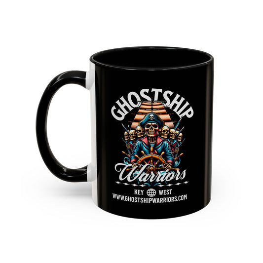 Ghost Ship Warriors Coffee Mug — Pirate Skull Accent Mug (11/15 oz)