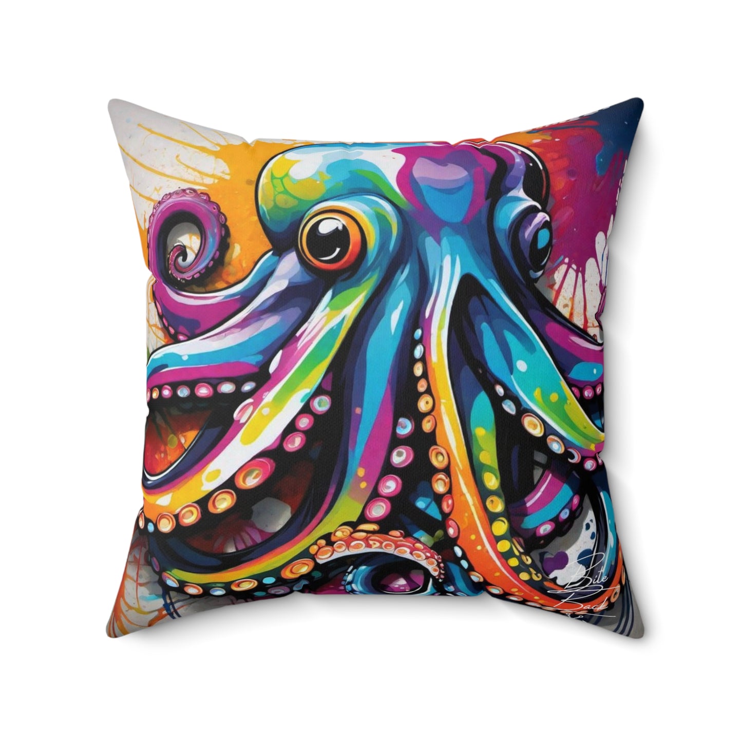 Octopus Graffiti Square Pillow