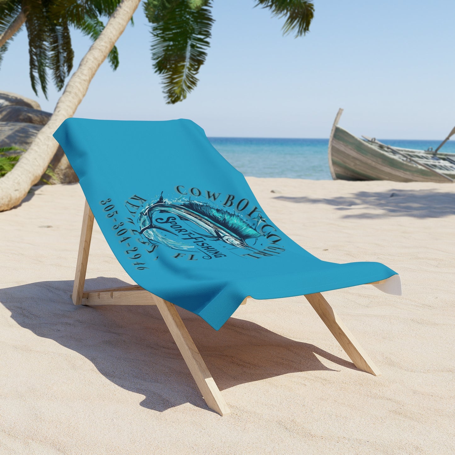 Cowboy Cowgirl Sportfishing Beach Towel