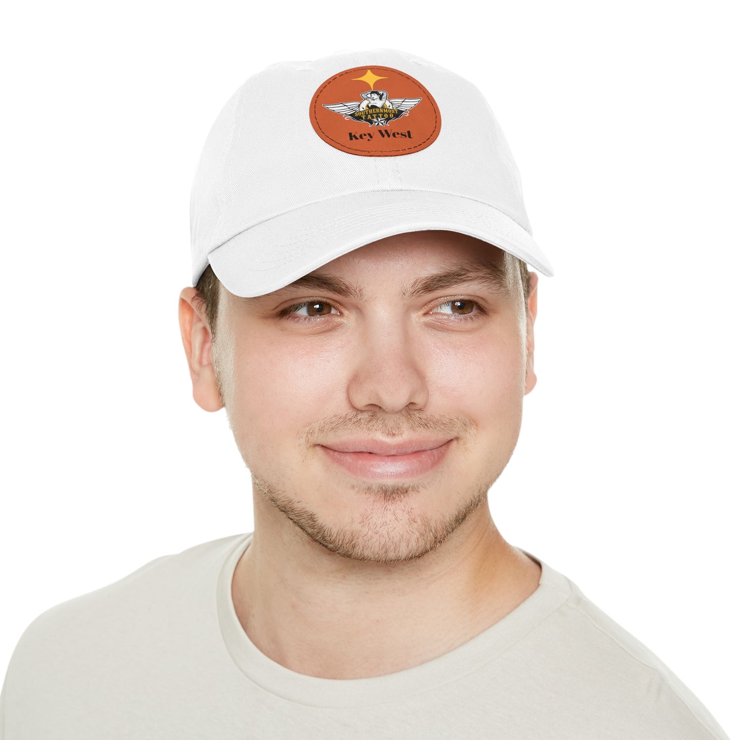 Southernmost Tattoo Hat with Leather Patch (Round)