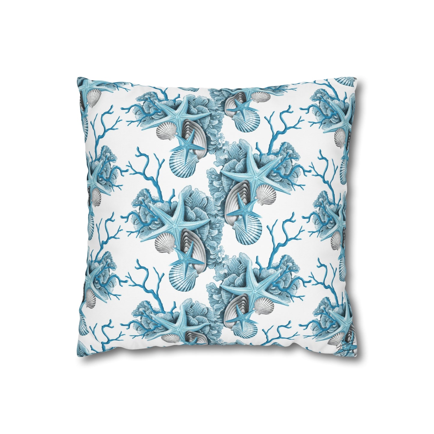 Blue Coral Canvas Pillowcase