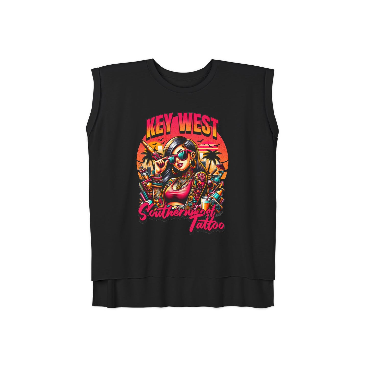 Southernmost Tattoo Ladies  Muscle Tee