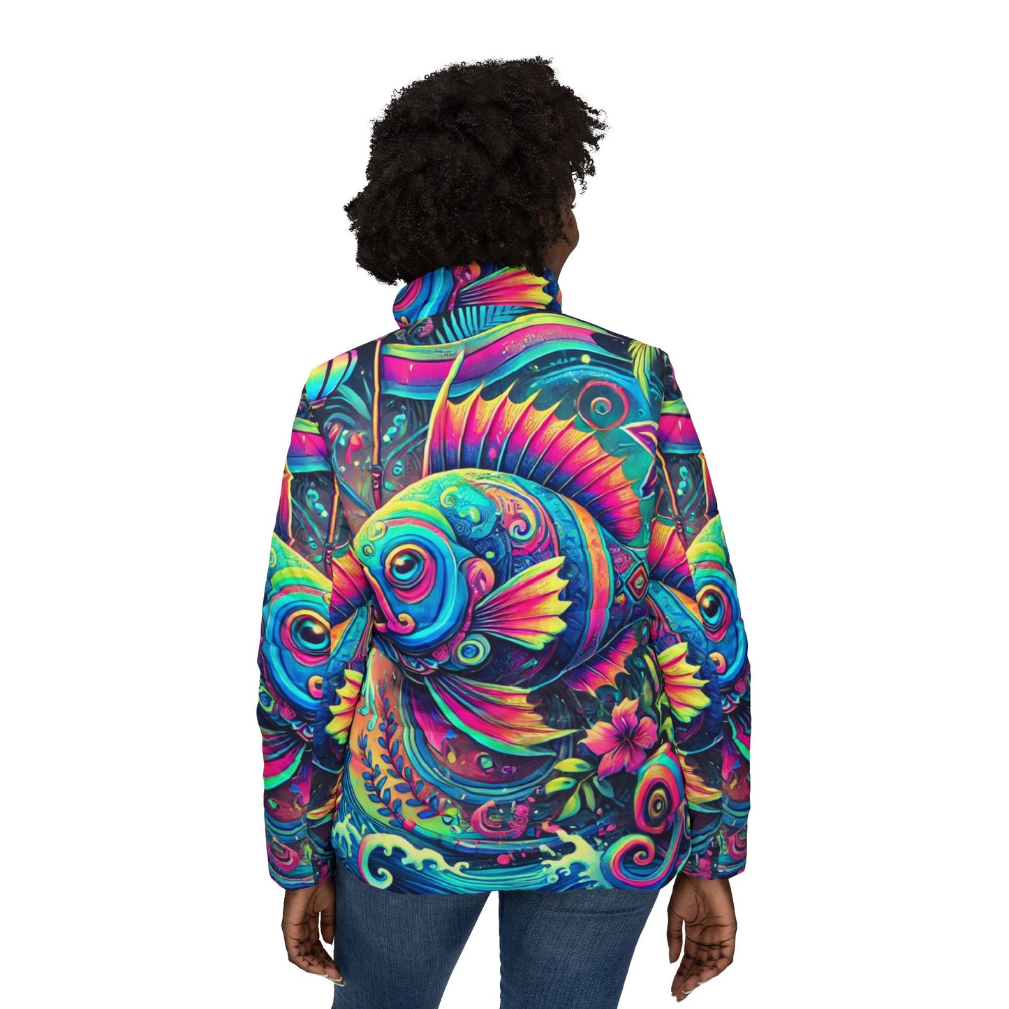 Neon Fish Women’s Puffer Jacket