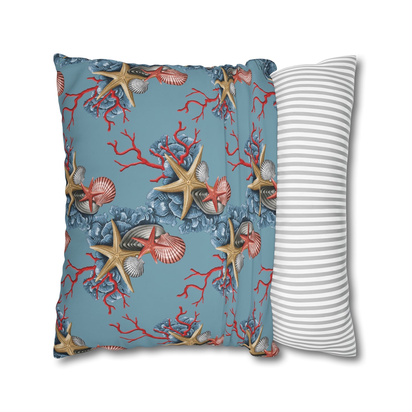 Coral, Starfish and Shells Canvas Pillowcase