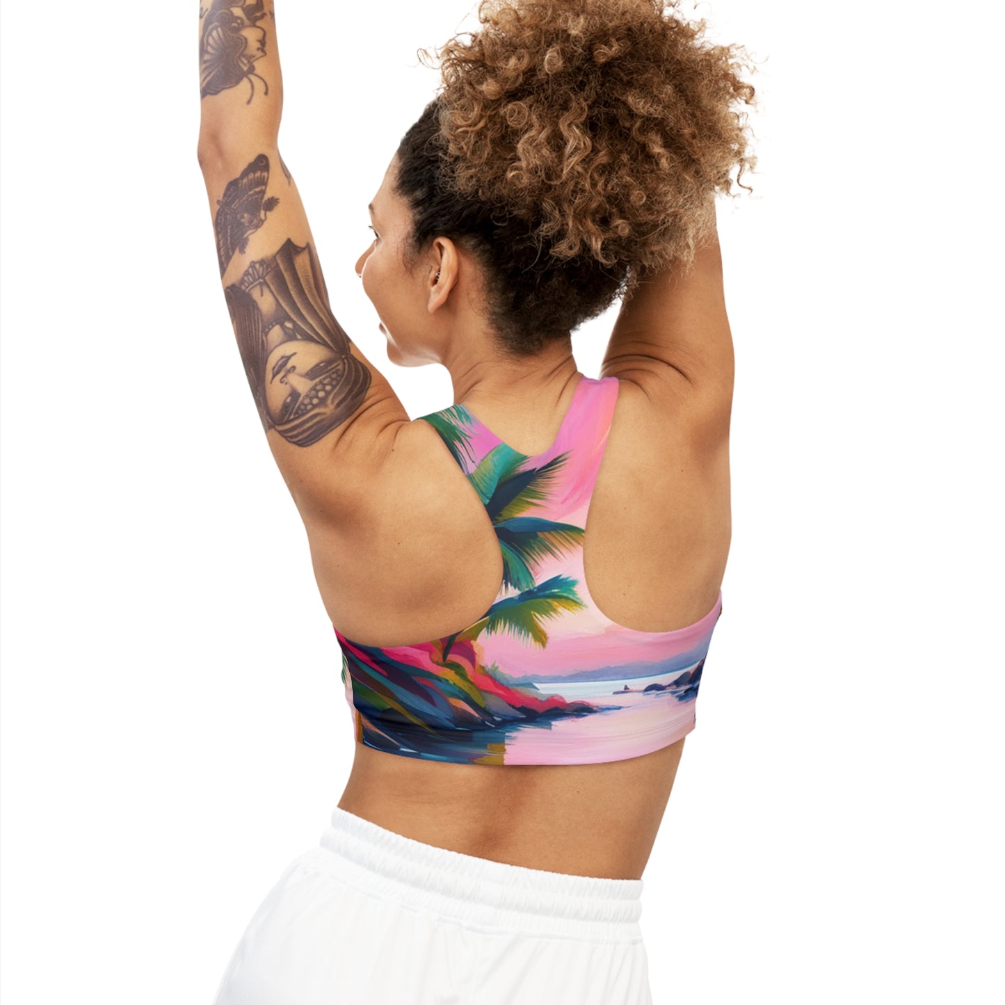 Key West Pink Sunset Seamless Sports Bra