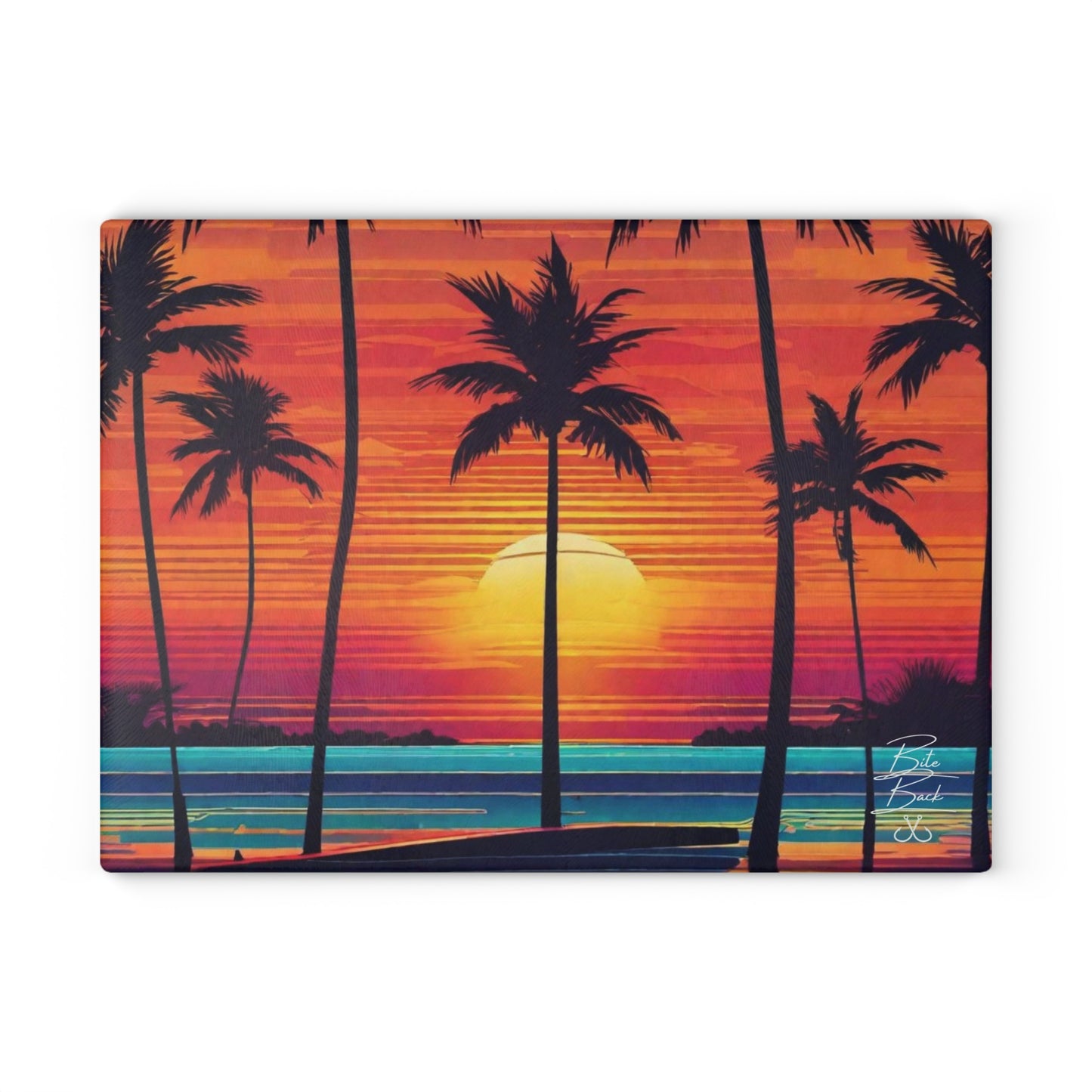 Tropical Sunset Glass Cutting Board