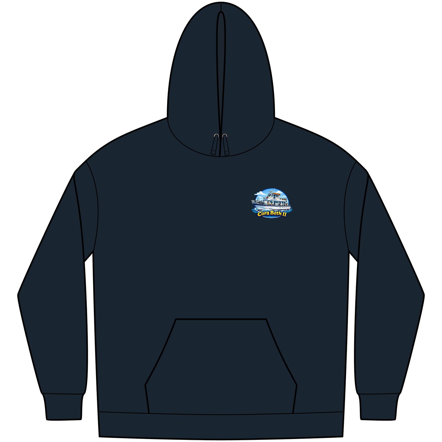 Boat Hoodie — “Cora Beth II” Key West Fishing & Charter Crew Sweatshirt