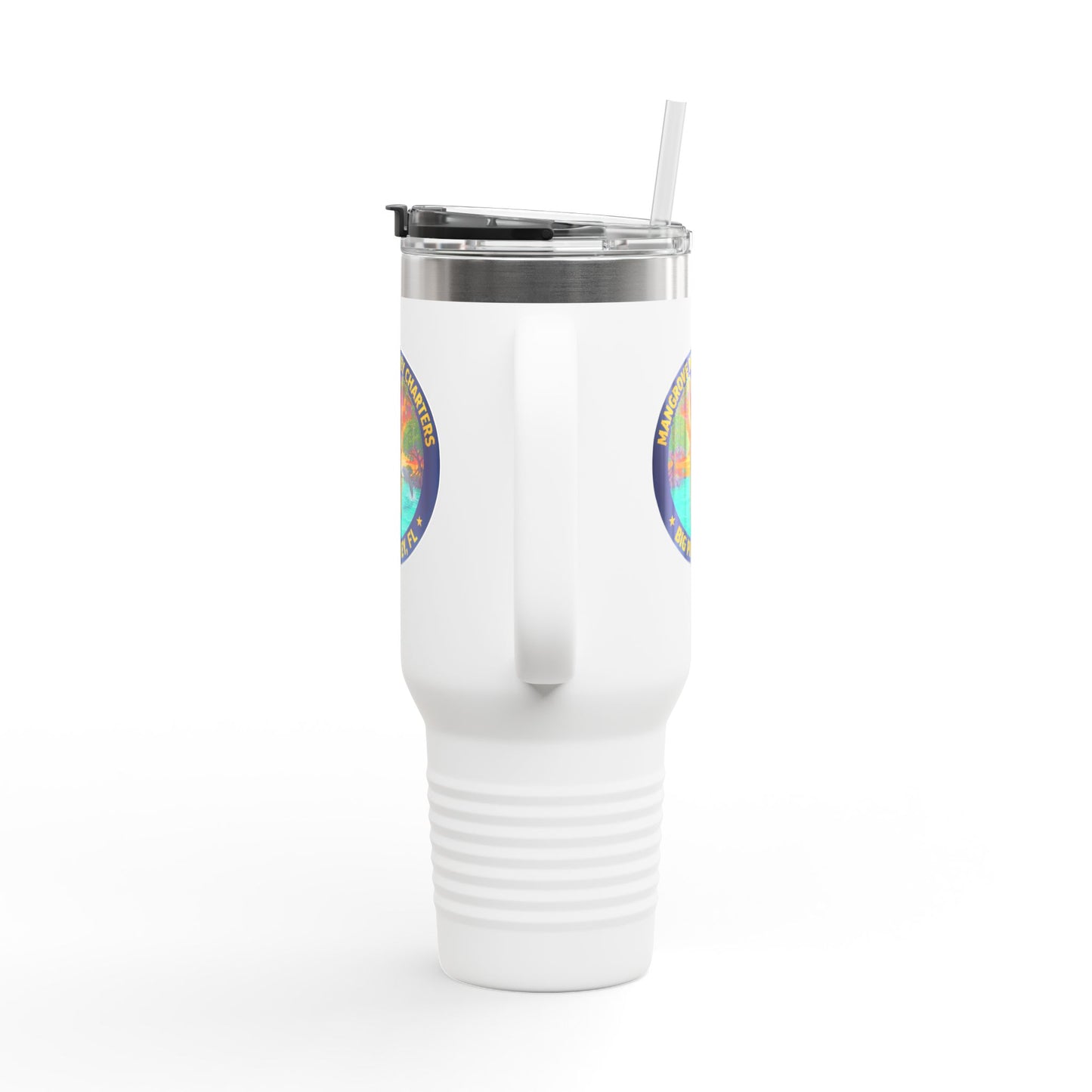 40oz Insulated Travel Mug – Mangrove Monkey Charter Design (Big Pine Key, FL)