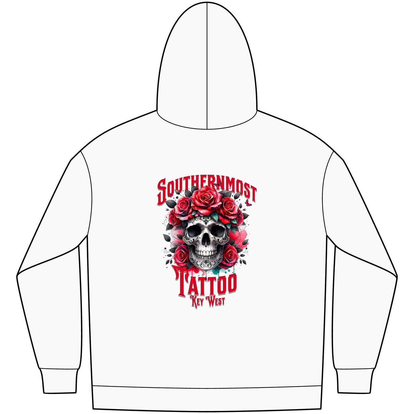 Southernmost Tattoo Skull & Roses Hoodie