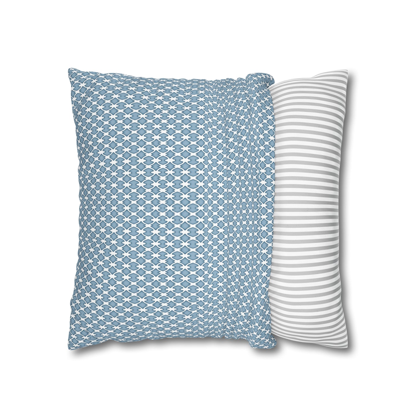 Blue Lattice Canvas Pillowcase