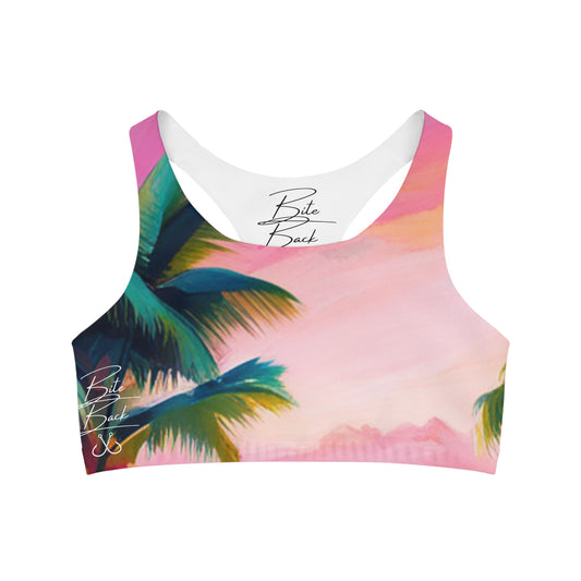 Key West Pink Sunset Seamless Sports Bra