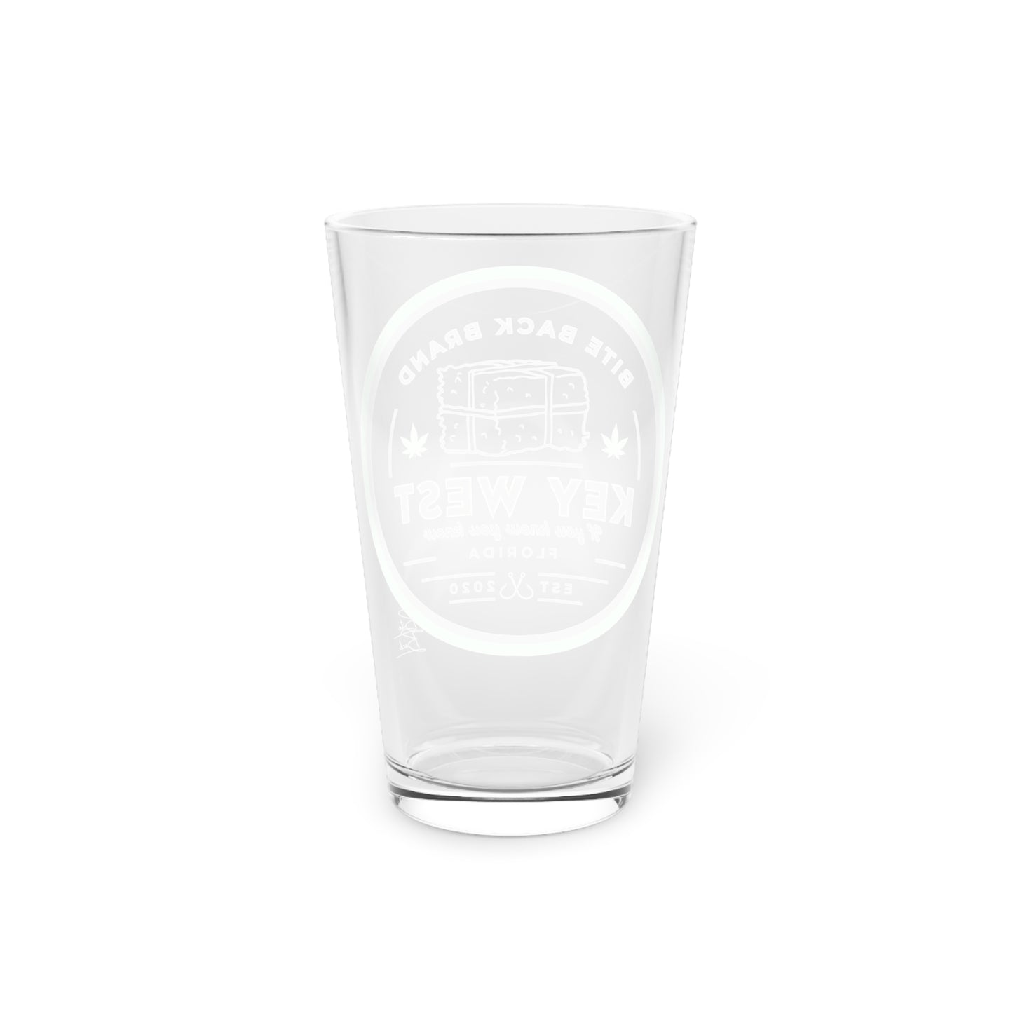 Square Grouper Pint Glass, 16oz