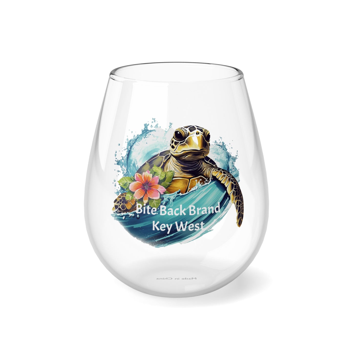 Tropical Bliss Wine Glass Collection-Turtle Lagoon Elegance