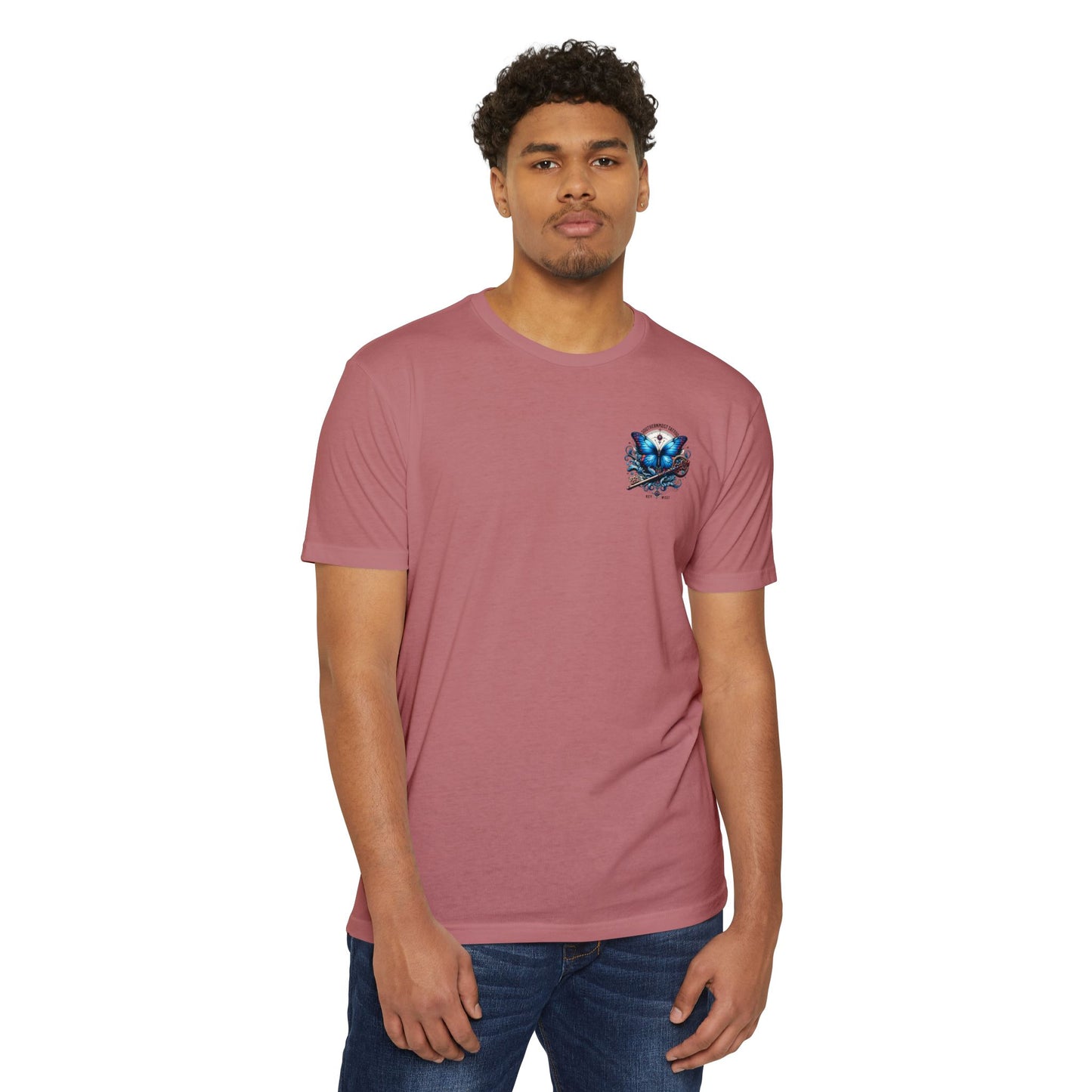 Key West Blue Butterfly T-shirt — Southernmost Tattoo Shop Souvenir